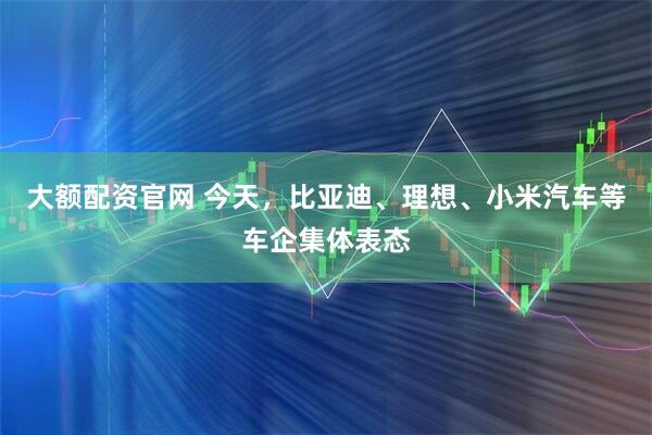 大额配资官网 今天，比亚迪、理想、小米汽车等车企集体表态