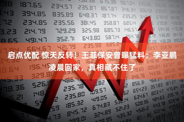 启点优配 惊天反转！王菲保安曾曝猛料：李亚鹏凌晨回家，真相藏不住了