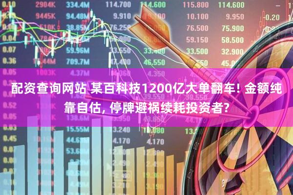 配资查询网站 某百科技1200亿大单翻车! 金额纯靠自估, 停牌避祸续耗投资者?